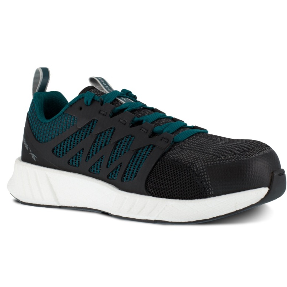 FUSION FLEXWEAVE WORK RB314 Comp Toe Athletic Work Shoe Teal Black Size 9W Wide